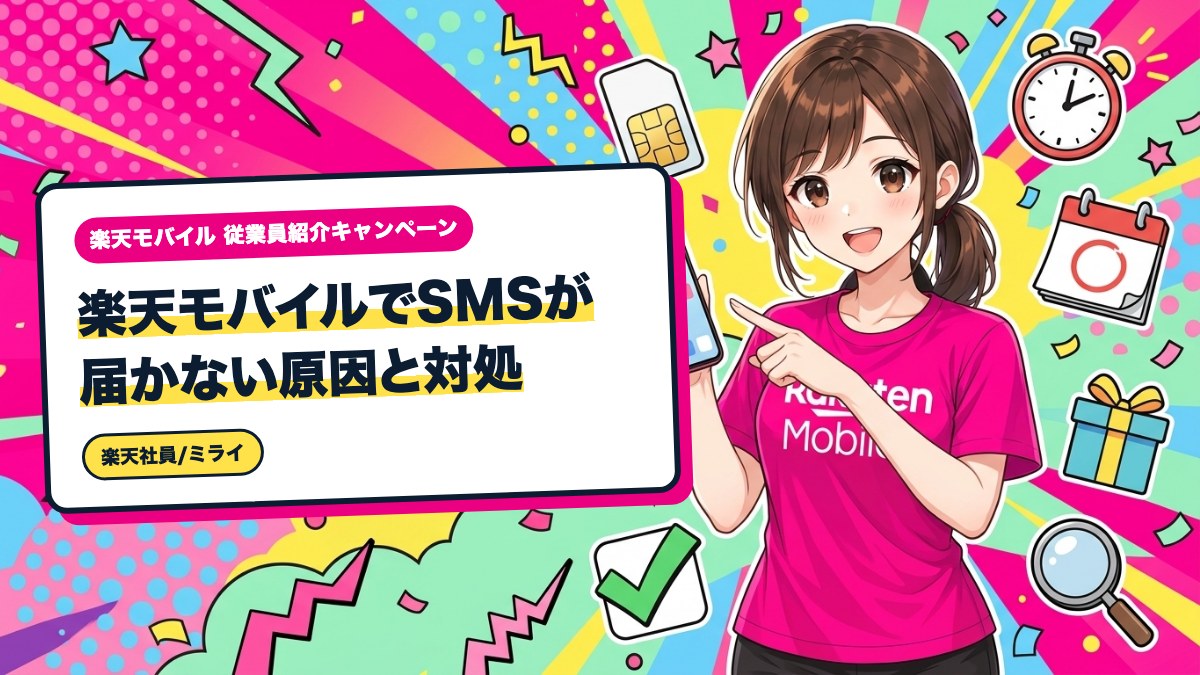 楽天モバイルでSMSが届かない原因と対処｜確認する順番